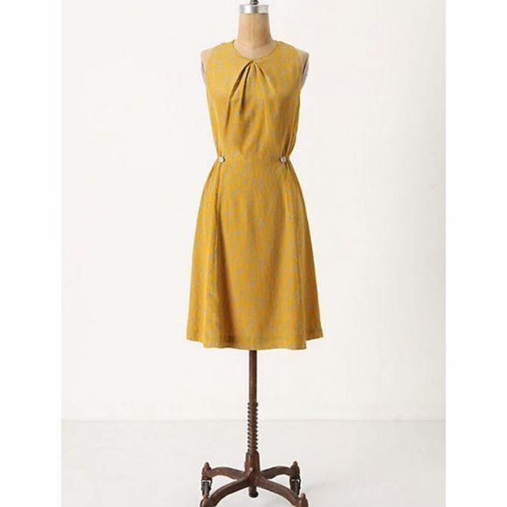 ANTHROPOLOGIE GIRLS FROM SAVOY sz 4 Take Action silk patterned dress EUC